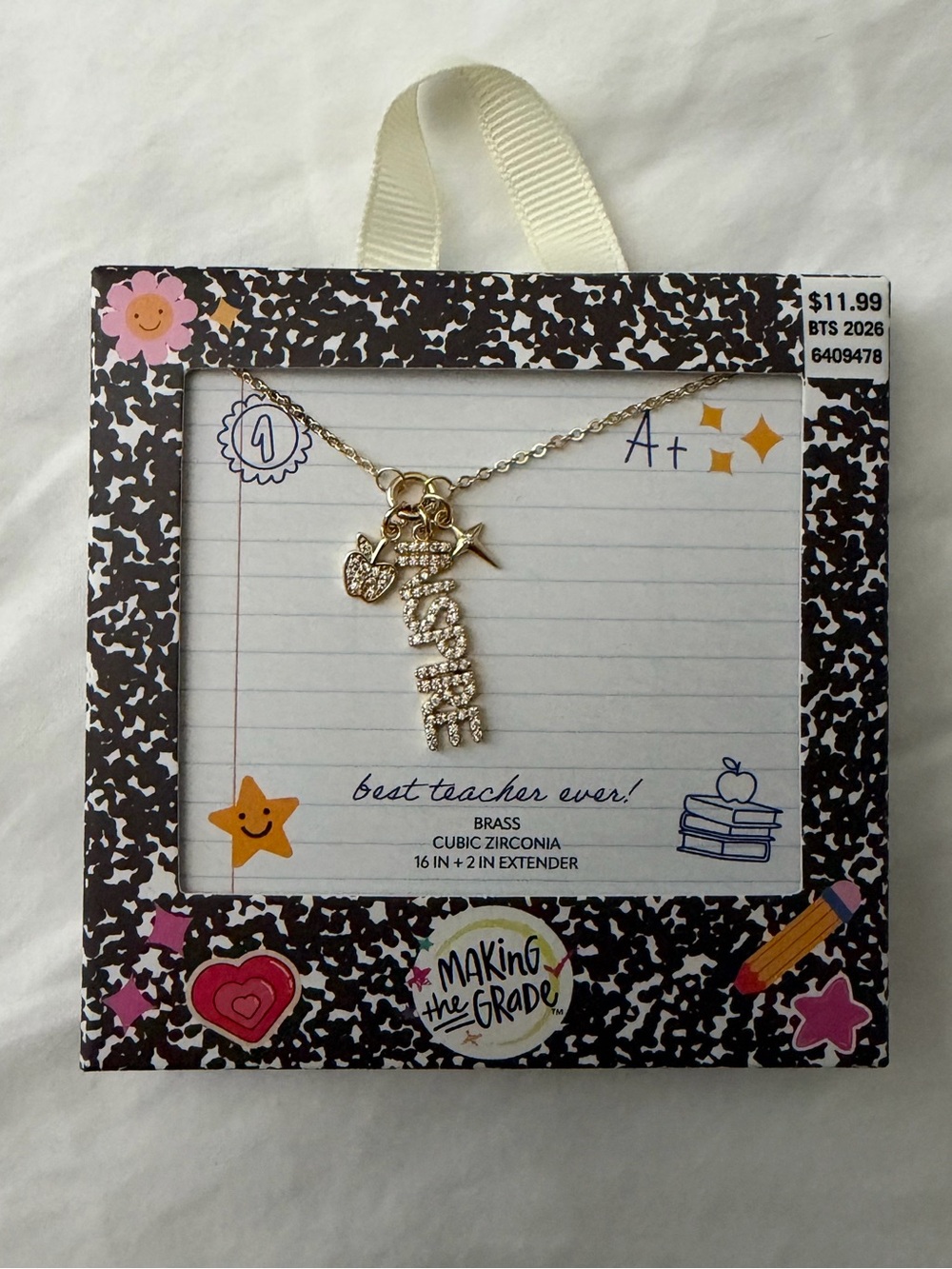 Best Teacher Ever “Inspire” Necklace